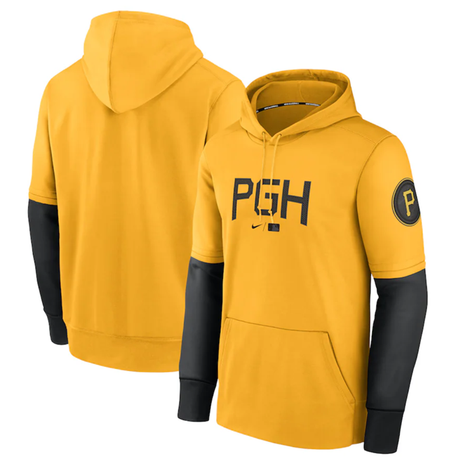 Men's Pittsburgh Pirates Gold 2023 City Connect Therma Performance Pullover Hoodie